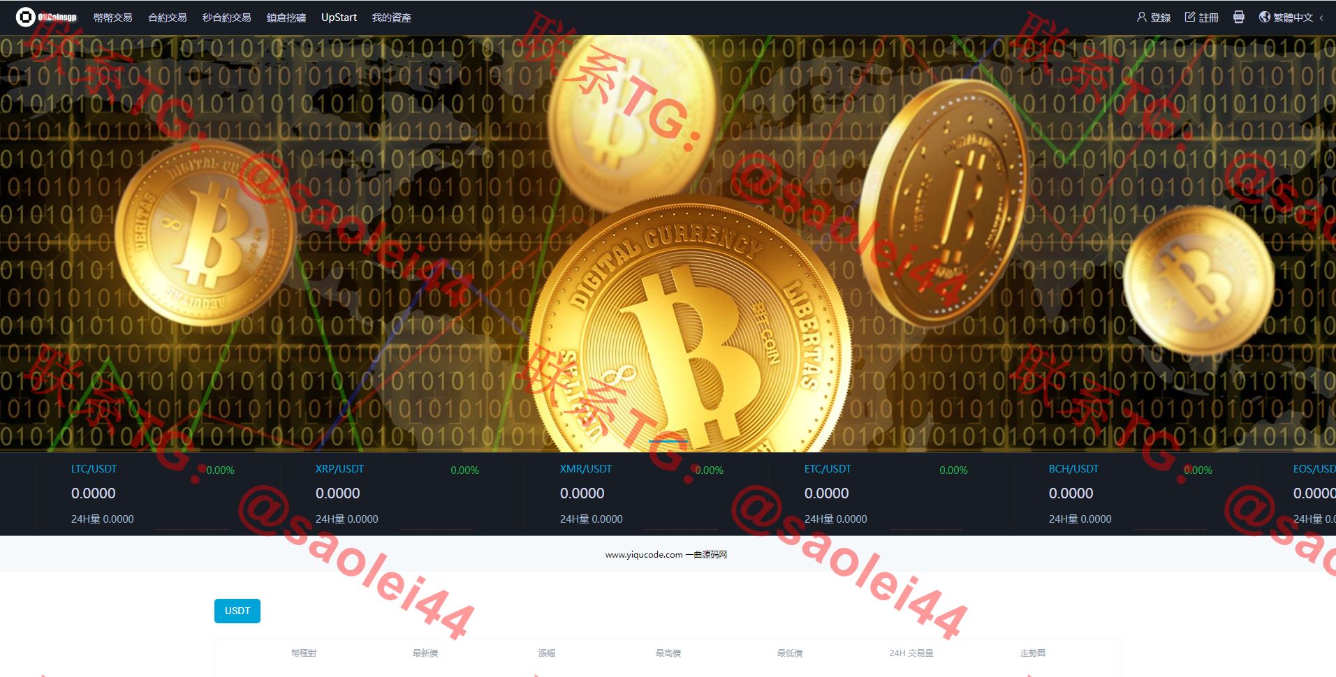 OKCoinsgp区块链交易所源码/支持pc+h5/带vue源码/带安装搭建教程-heichanym.com-黑产源码