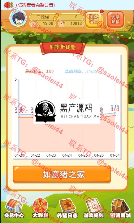 区块链如意猪 农场游戏牧场养殖游戏猪之家带商城如意猪龙猫传奇/吉祥兔天鹅城/富贵鸡 基于thinkphp_区块链源码