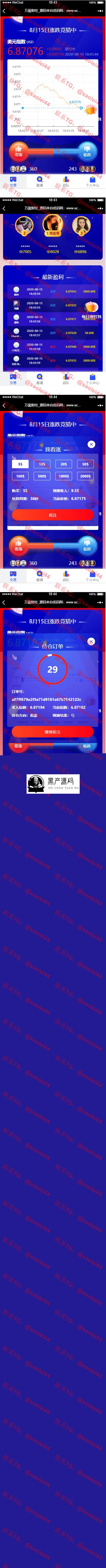 【万盈财经区块链】USDT指数涨跌蓝色UI二开币圈万盈财经区块链币圈源码K线正常  带有安装说明