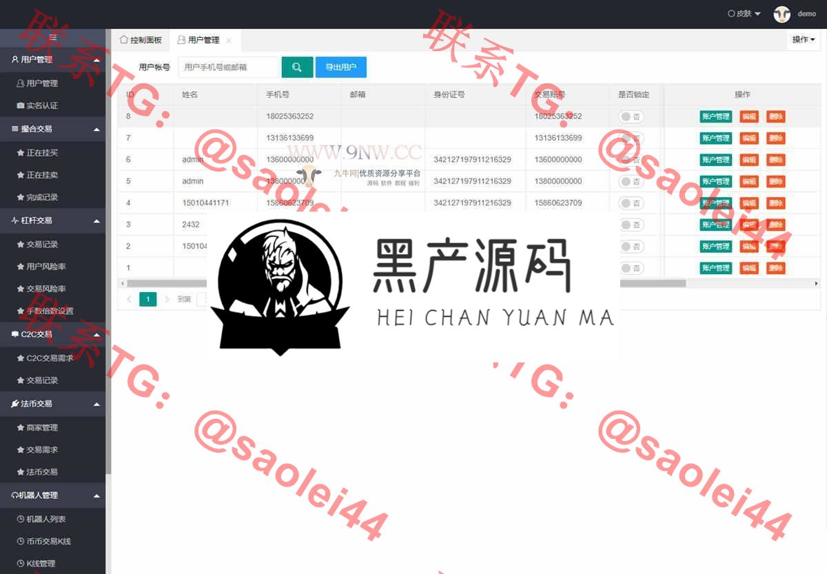 价值4万的「优化版」数字资产交易所源码｜币币交易｜C2C交易｜交易机器人｜撮合交易｜合约交易